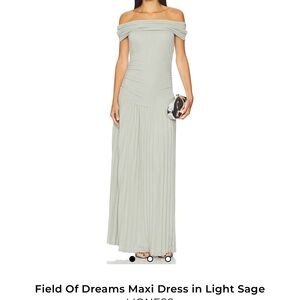 Lioness Off-Shoulder Maxi Dress in Sage Green